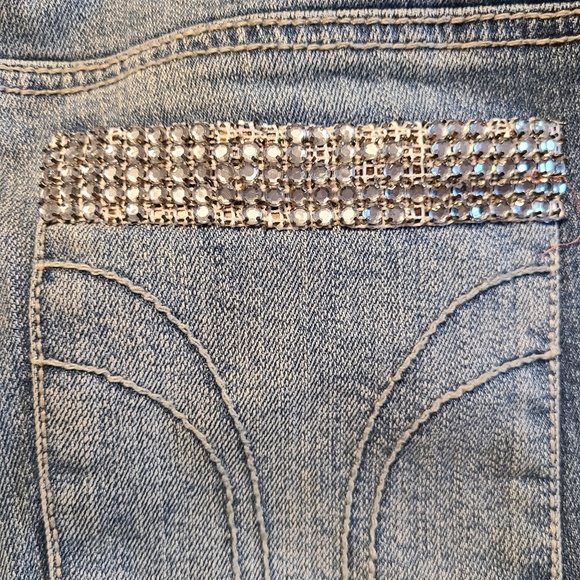 Bisou Bisou size 8 rhinestone bling blue jeans - Picture 12 of 16